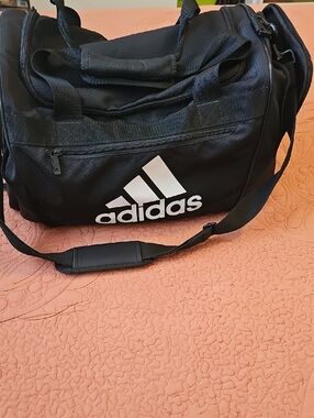 adidas Black Duffel Bag with White Logo